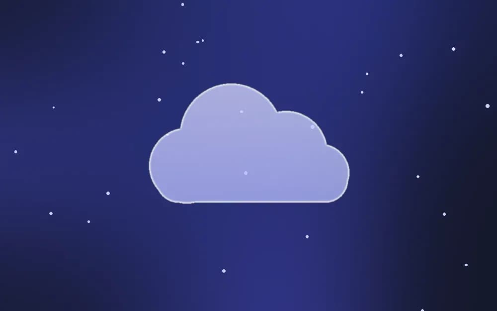 Glass cloud on a starry background